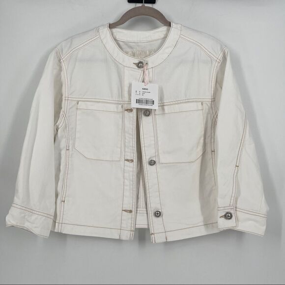 OZOC WHITE DENIM JACKET  - Picture 1 of 7